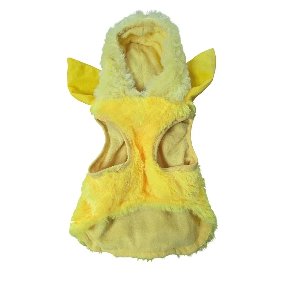 Pup Crew Banana Pup Organic Dog Costume Yellow Faux Fur Hoodie Size Medium